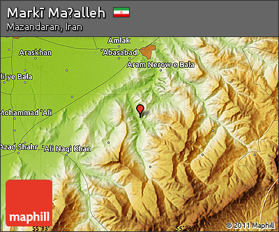 Physical Map of Markī Maḩalleh