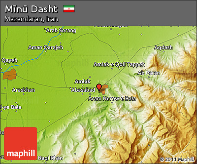 Physical Map of Mīnū Dasht