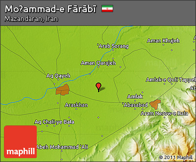 Physical Map of Moḩammad-e Fārābī