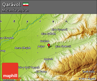 Physical Map of Qarāvol