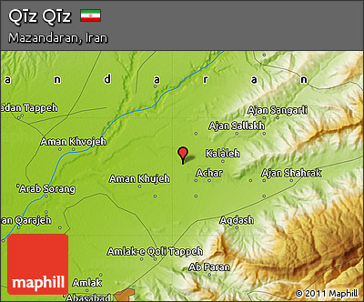 Physical Map of Qīz Qīz