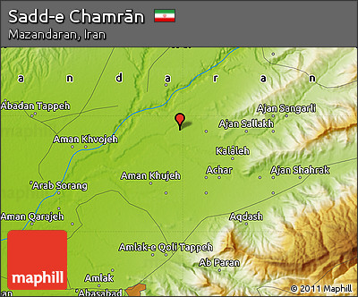 Physical Map of Sadd-e Chamrān
