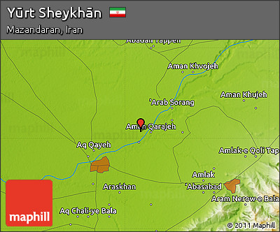 Physical Map of Yūrt Sheykhān