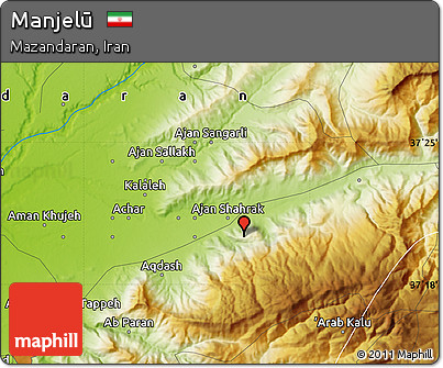 Physical Map of Manjelū