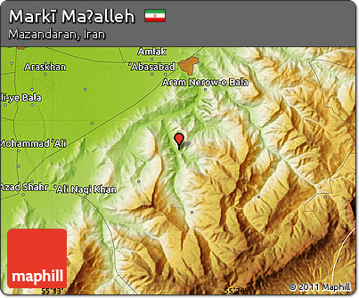 Physical Map of Markī Maḩalleh