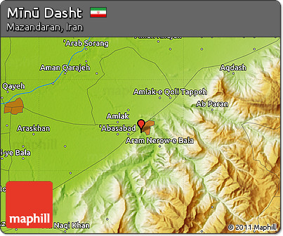Physical Map of Mīnū Dasht