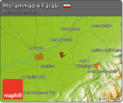 Physical Map of Moḩammad-e Fārābī