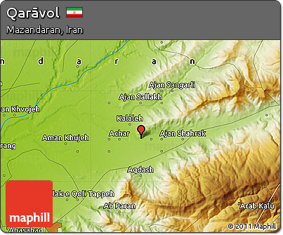 Physical Map of Qarāvol