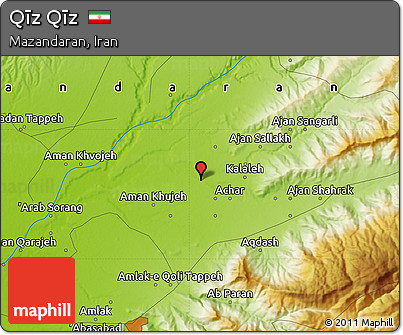 Physical Map of Qīz Qīz