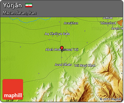 Physical Map of Yūrjān