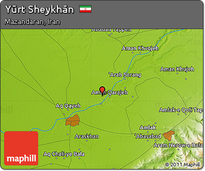 Physical Map of Yūrt Sheykhān