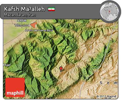 Satellite Map of Kafsh Maḩalleh