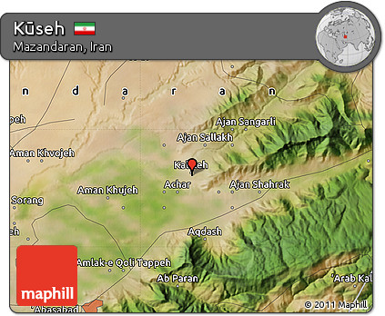 Satellite Map of Kūseh