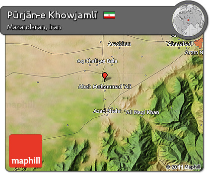 Satellite Map of Pūrjān-e Khowjamlī