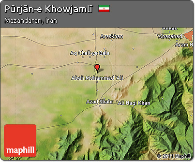 Satellite Map of Pūrjān-e Khowjamlī