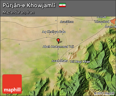 Satellite Map of Pūrjān-e Khowjamlī
