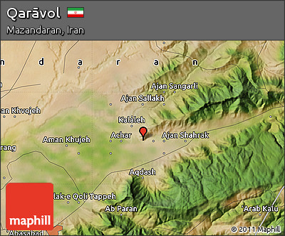 Satellite Map of Qarāvol