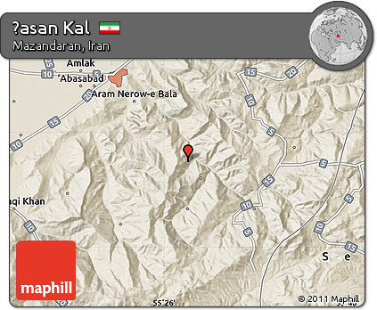 Shaded Relief Map of Ḩasan Kal