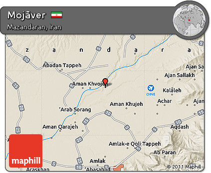 Shaded Relief Map of Mojāver