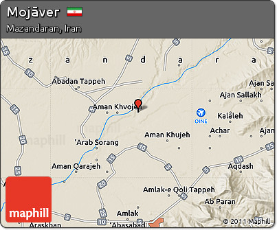Shaded Relief Map of Mojāver