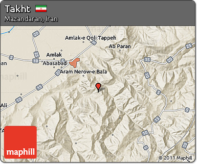 Shaded Relief Map of Takht