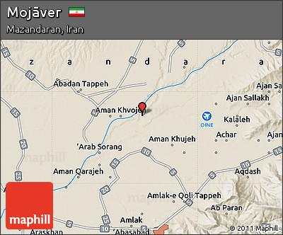Shaded Relief Map of Mojāver