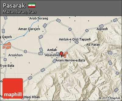 Shaded Relief Map of Pasarak