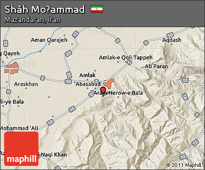 Shaded Relief Map of Shāh Moḩammad