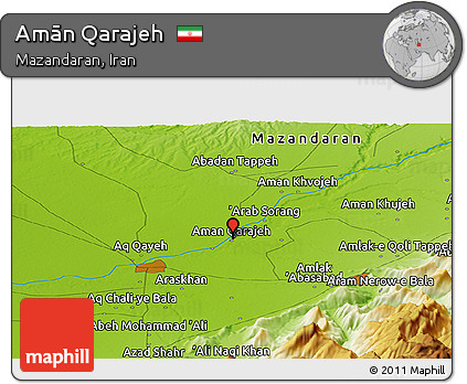 Physical Panoramic Map of Amān Qarajeh