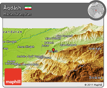 Physical Panoramic Map of Āqdāsh