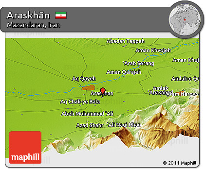 Physical Panoramic Map of Araskhān