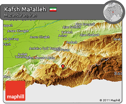Physical Panoramic Map of Kafsh Maḩalleh