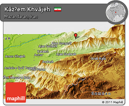 Physical Panoramic Map of Kāz̧em Khvājeh