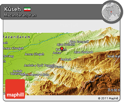 Physical Panoramic Map of Kūseh