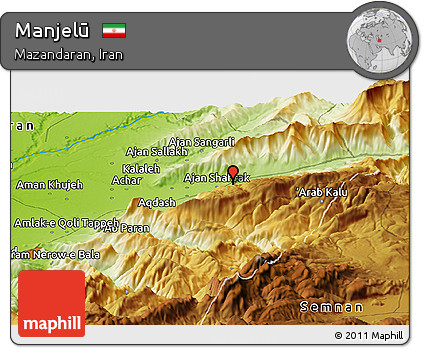 Physical Panoramic Map of Manjelū