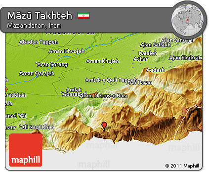 Physical Panoramic Map of Māzū Takhteh