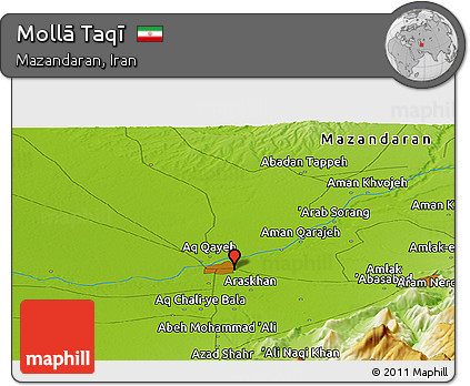 Physical Panoramic Map of Mollā Taqī