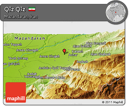 Physical Panoramic Map of Qīz Qīz
