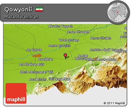 Physical Panoramic Map of Qowyonlī