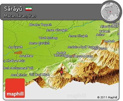 Physical Panoramic Map of Sārāyū