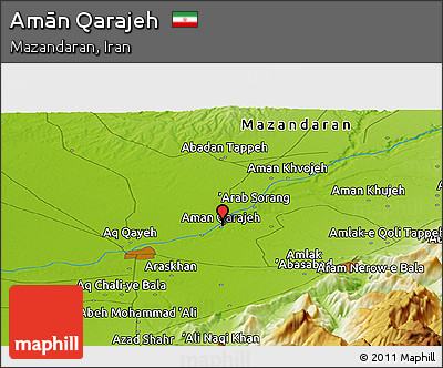 Physical Panoramic Map of Amān Qarajeh