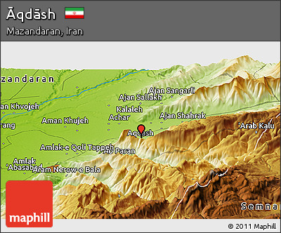 Physical Panoramic Map of Āqdāsh