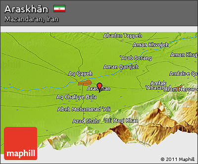 Physical Panoramic Map of Araskhān