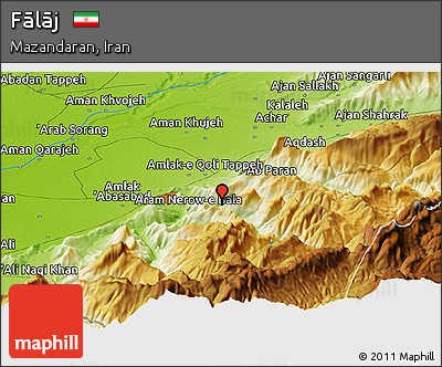 Physical Panoramic Map of Fālāj