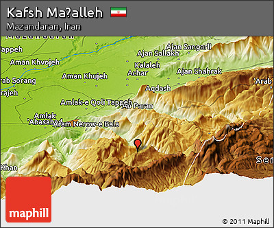 Physical Panoramic Map of Kafsh Maḩalleh