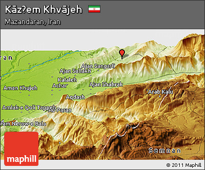 Physical Panoramic Map of Kāz̧em Khvājeh