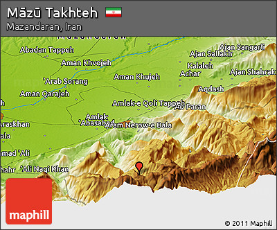 Physical Panoramic Map of Māzū Takhteh