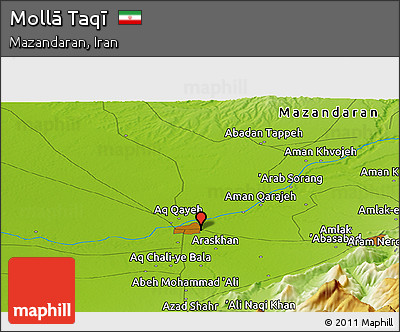 Physical Panoramic Map of Mollā Taqī