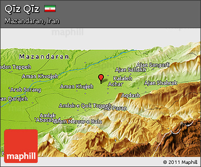 Physical Panoramic Map of Qīz Qīz