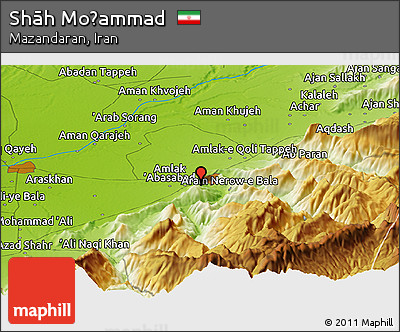 Physical Panoramic Map of Shāh Moḩammad